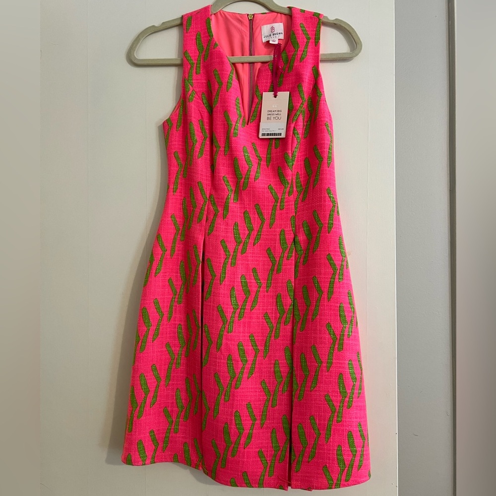 JB by Julie Brown Vibrant Pink and Green Sleeveless Dress size 0